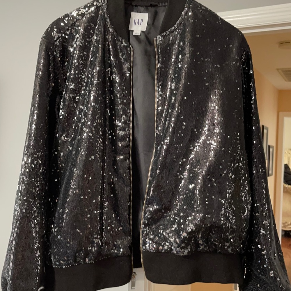 Women’s Gap Black Sequin Jacket (L)